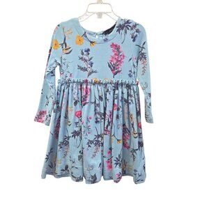 Joules Girls Floral Long Sleeve Dress 4Y Blue 3943